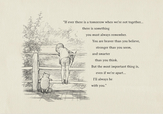 39 Winnie the Pooh Quote Print:  Vintage Style Horizontal Illustration