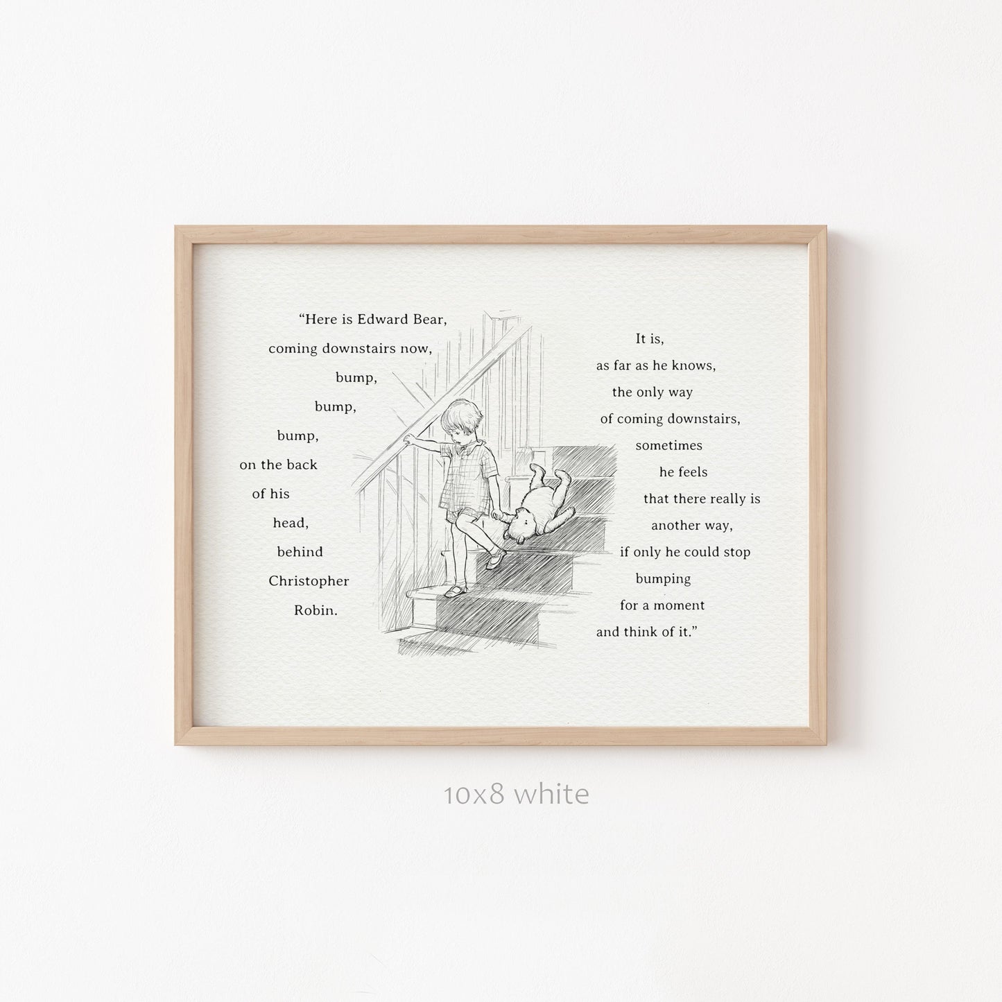41 Winnie the Pooh Print: Edward Bear Quote, Vintage Style Horizontal  Illustration