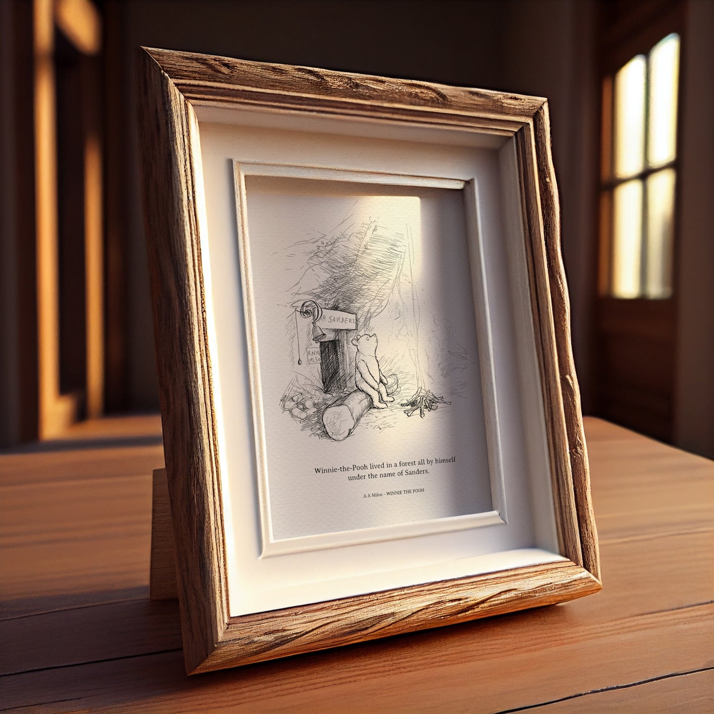 10 Winnie the Pooh Quote Print: Mr Sanders - Vintage Style Illustration