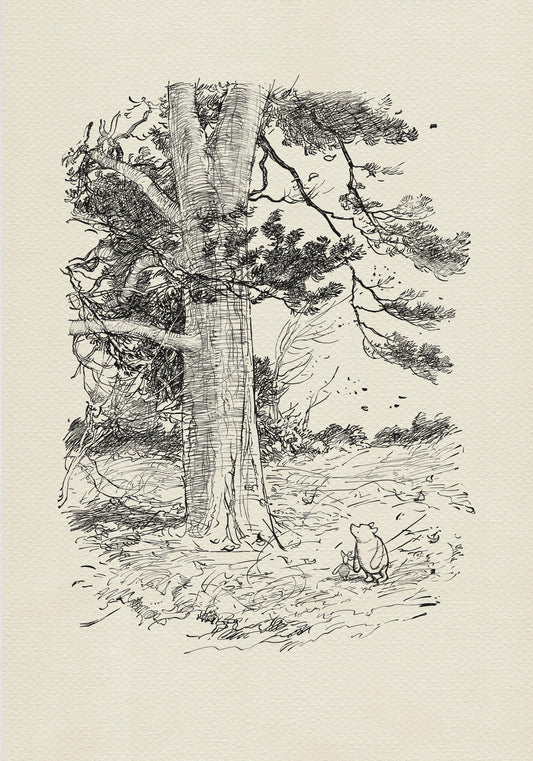 24 Winnie the Pooh Nursery Print: Piglet and Pooh, Vintage Style