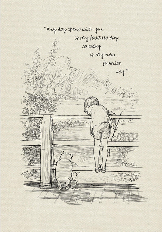 64 Winnie the Pooh Print: Classic Vintage Nursery Wall Art