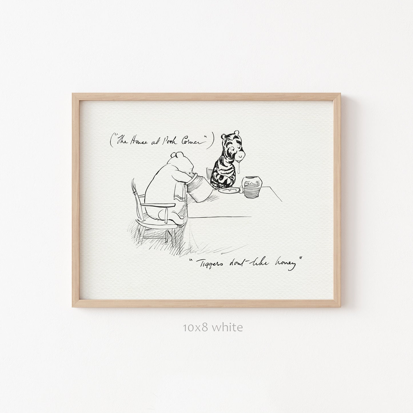 58 Tiggers don't like honey - Winnie the Pooh classic vintage style poster print