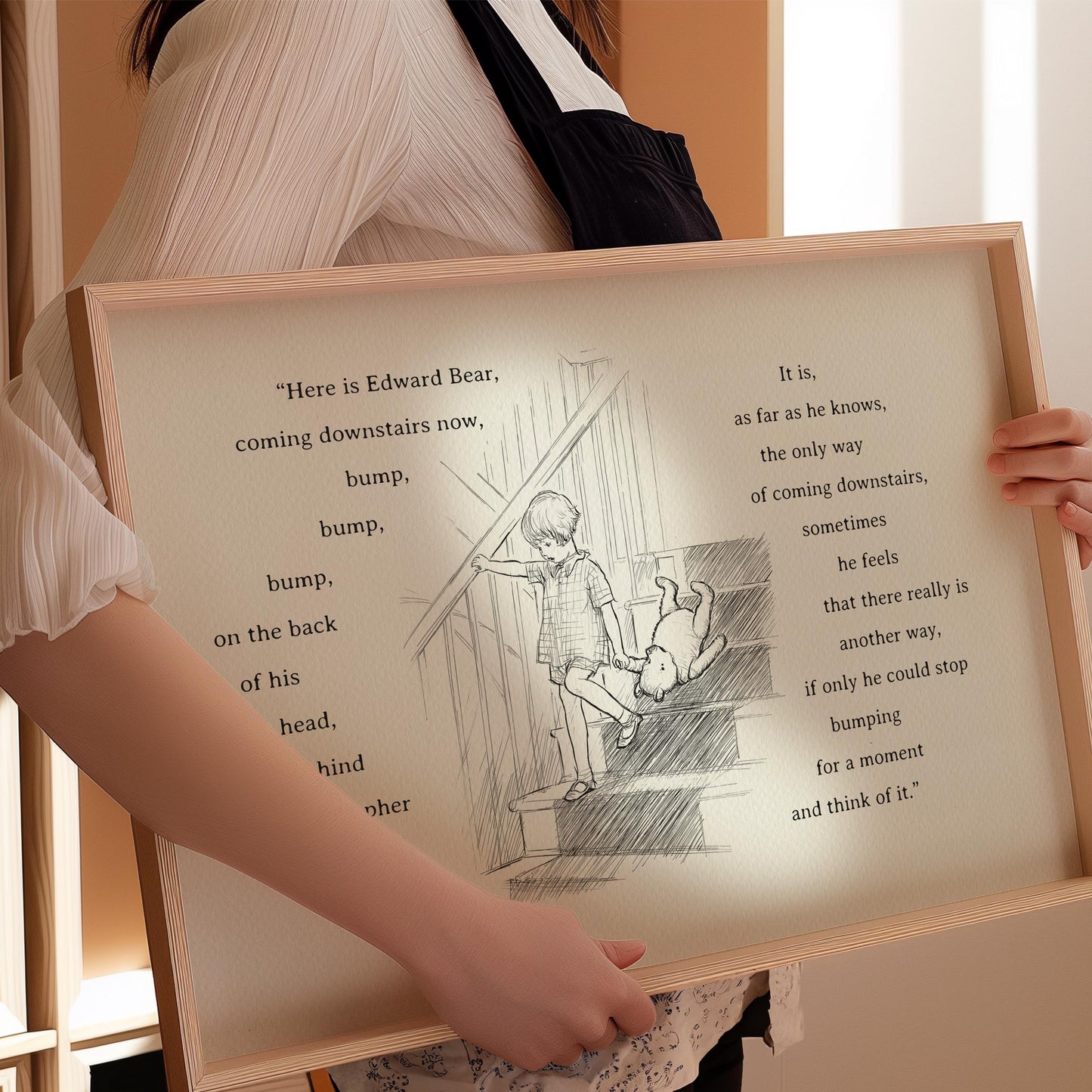 41 Winnie the Pooh Print: Edward Bear Quote, Vintage Style Horizontal  Illustration