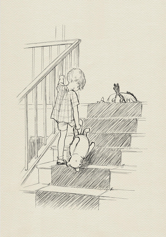51 Winnie the Pooh Print: Vintage Style Christopher Robin Illustration