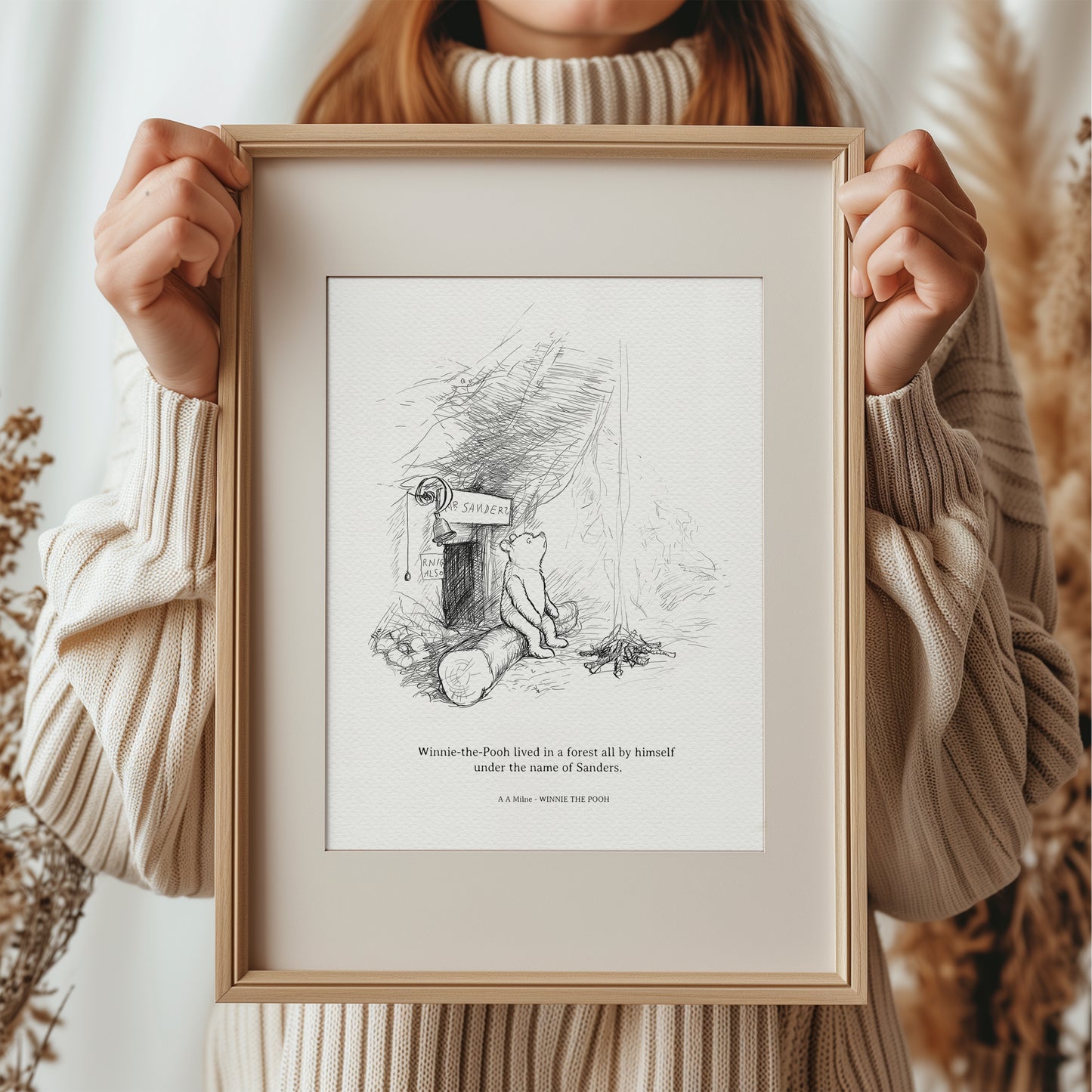 10 Winnie the Pooh Quote Print: Mr Sanders - Vintage Style Illustration