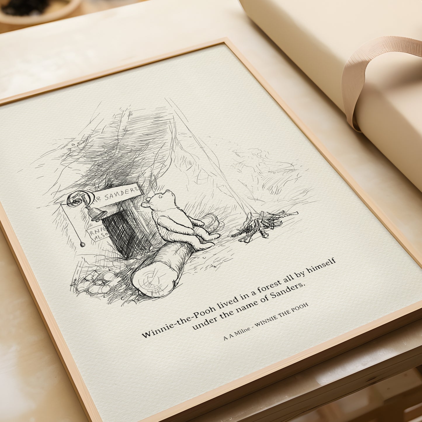 10 Winnie the Pooh Quote Print: Mr Sanders - Vintage Style Illustration