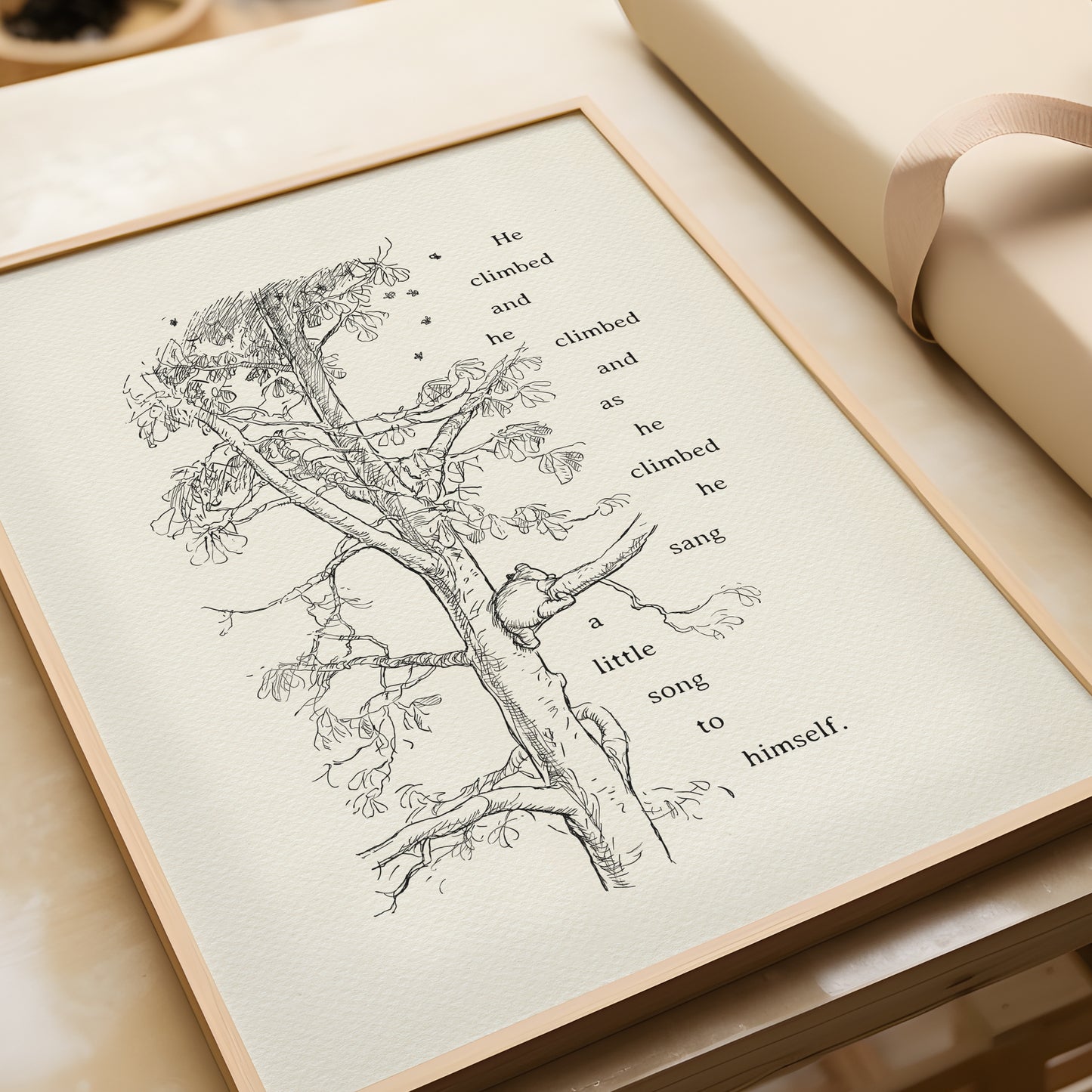 01 Winnie the Pooh Poster: Vintage Style Illustration, Shepard Art Print
