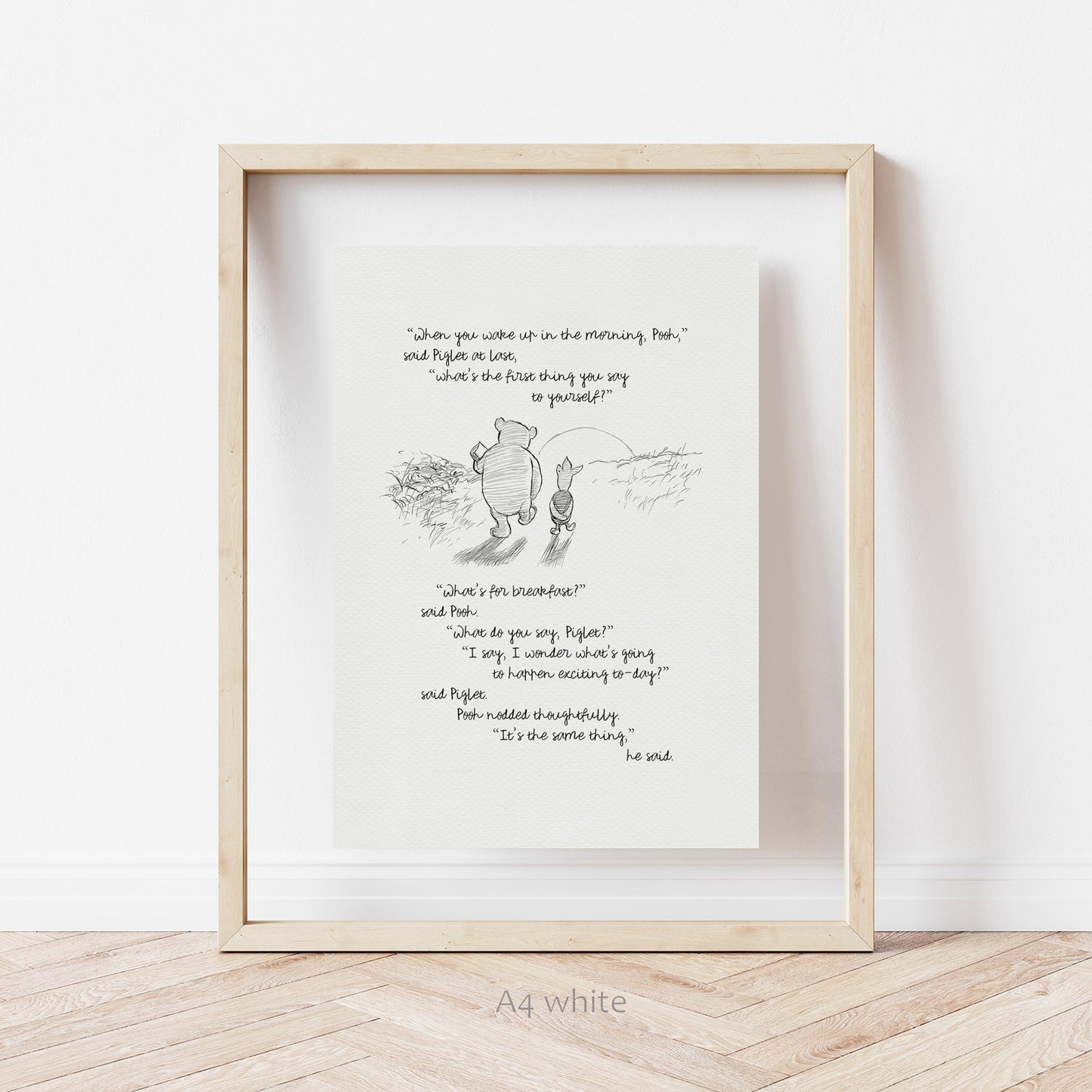 07 Winnie the Pooh Quote Print: Vintage Style Illustration