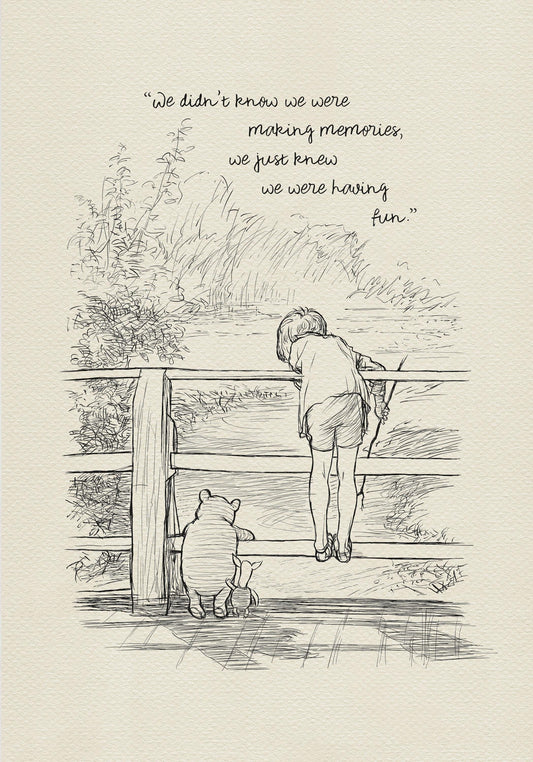 25 Winnie the Pooh Quote Print: Vintage Style Illustration