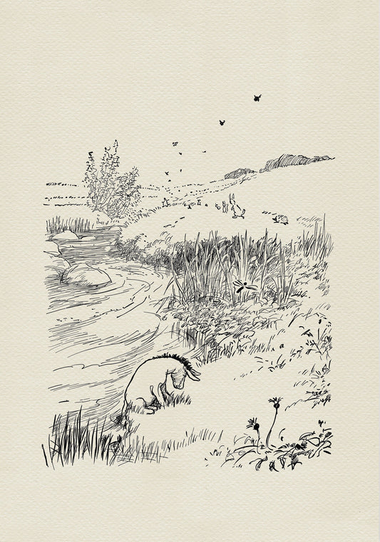 31 Eeyore Winnie the Pooh Vintage Illustration Art Print