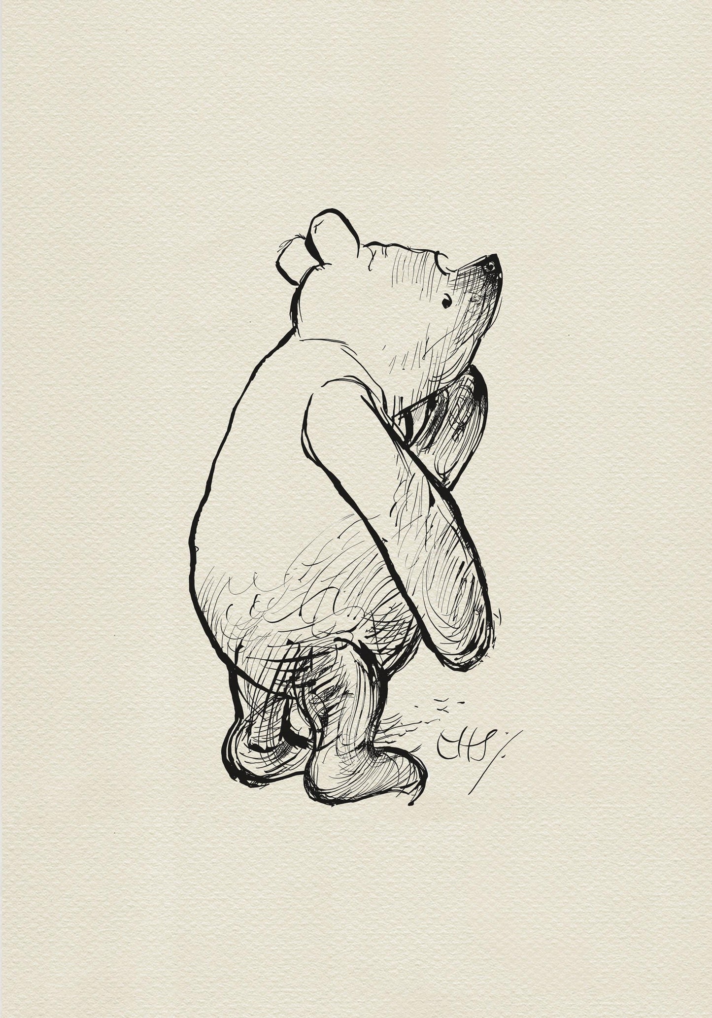 53 Winnie the Pooh Illustration Art Print: Ernest Shepard Copy