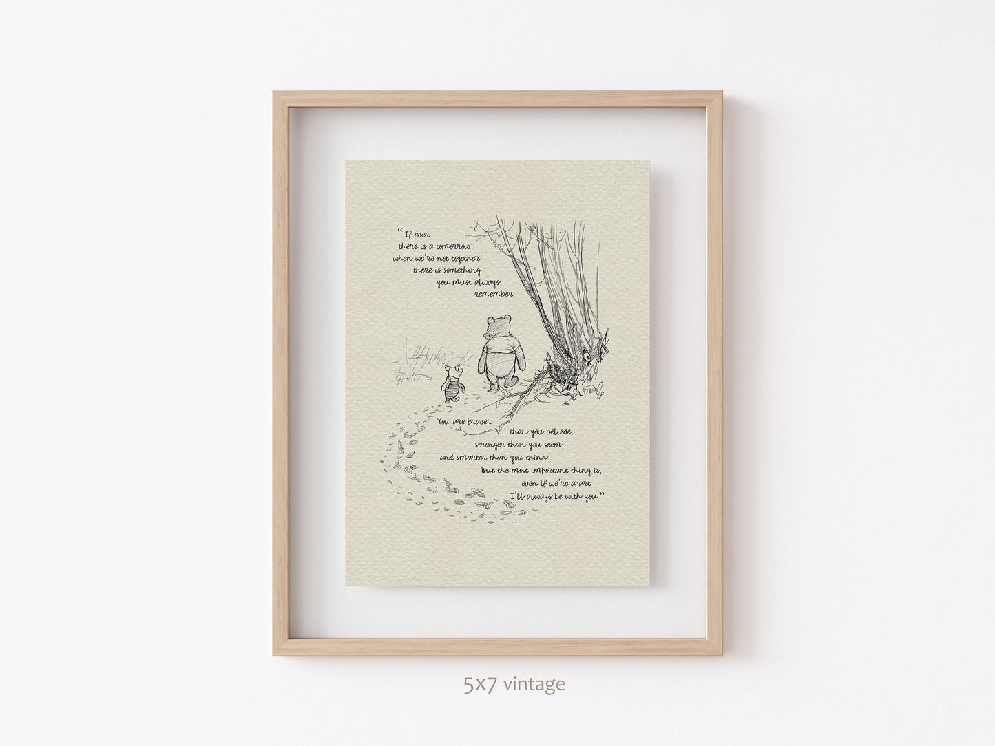 03 Winnie the Pooh Quote Print: Vintage Style Illustration