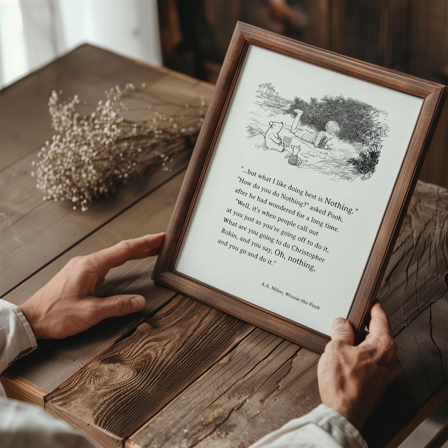 12 Winnie the Pooh Quote Poster: Vintage Style Classic Nursery Art Print