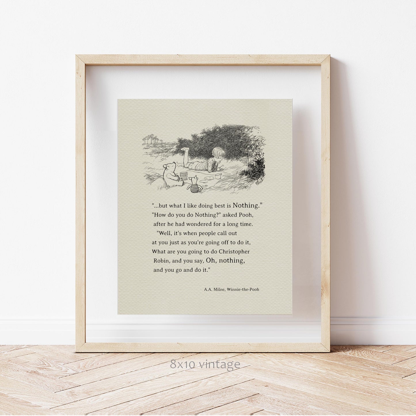 12 Winnie the Pooh Quote Poster: Vintage Style Classic Nursery Art Print