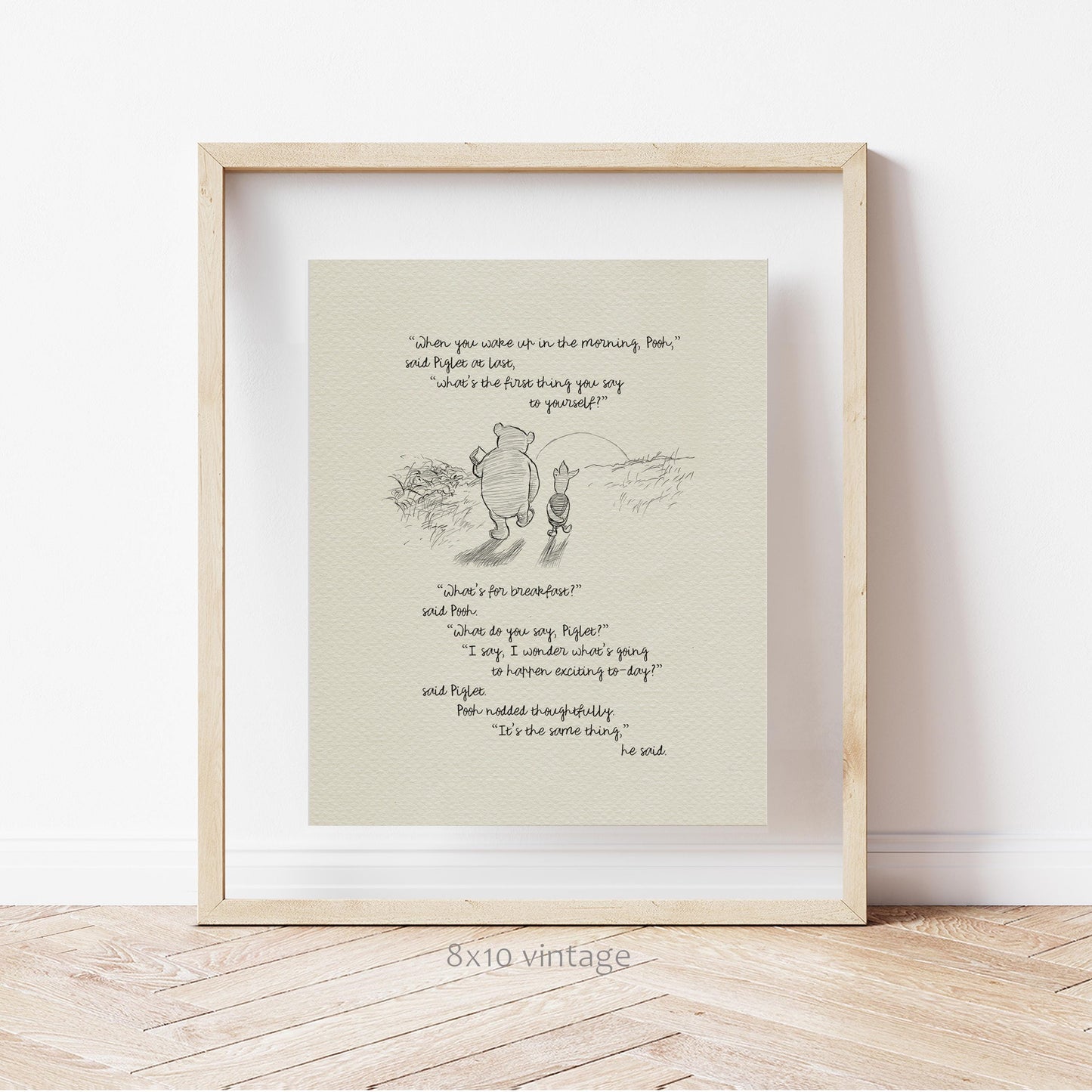 07 Winnie the Pooh Quote Print: Vintage Style Illustration