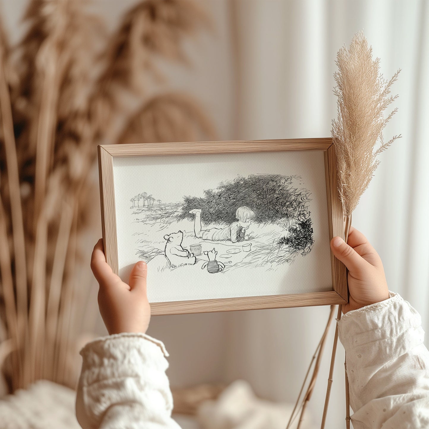 40 Winnie the Pooh Print: Heffalump, Piglet & Christopher Robin