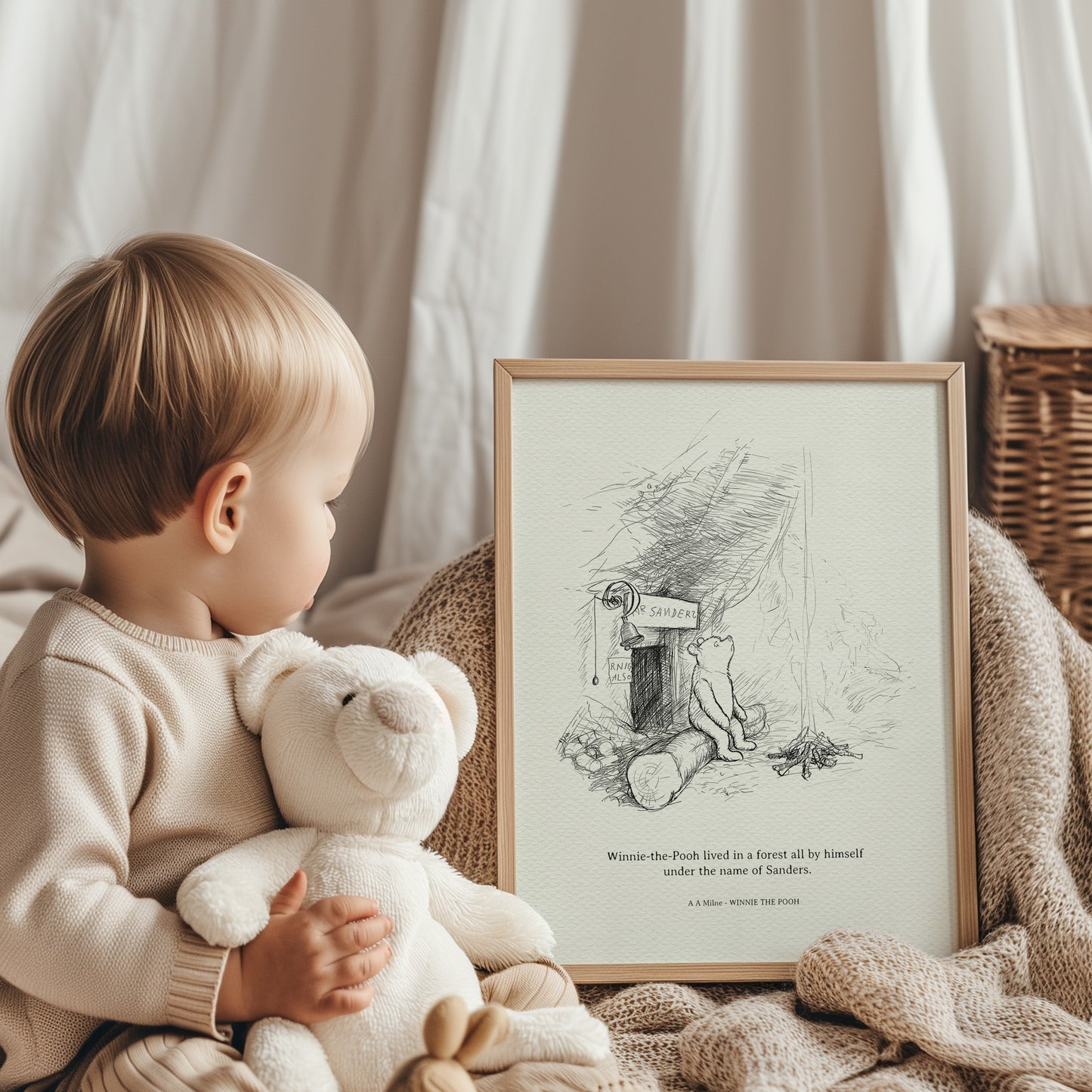 10 Winnie the Pooh Quote Print: Mr Sanders - Vintage Style Illustration