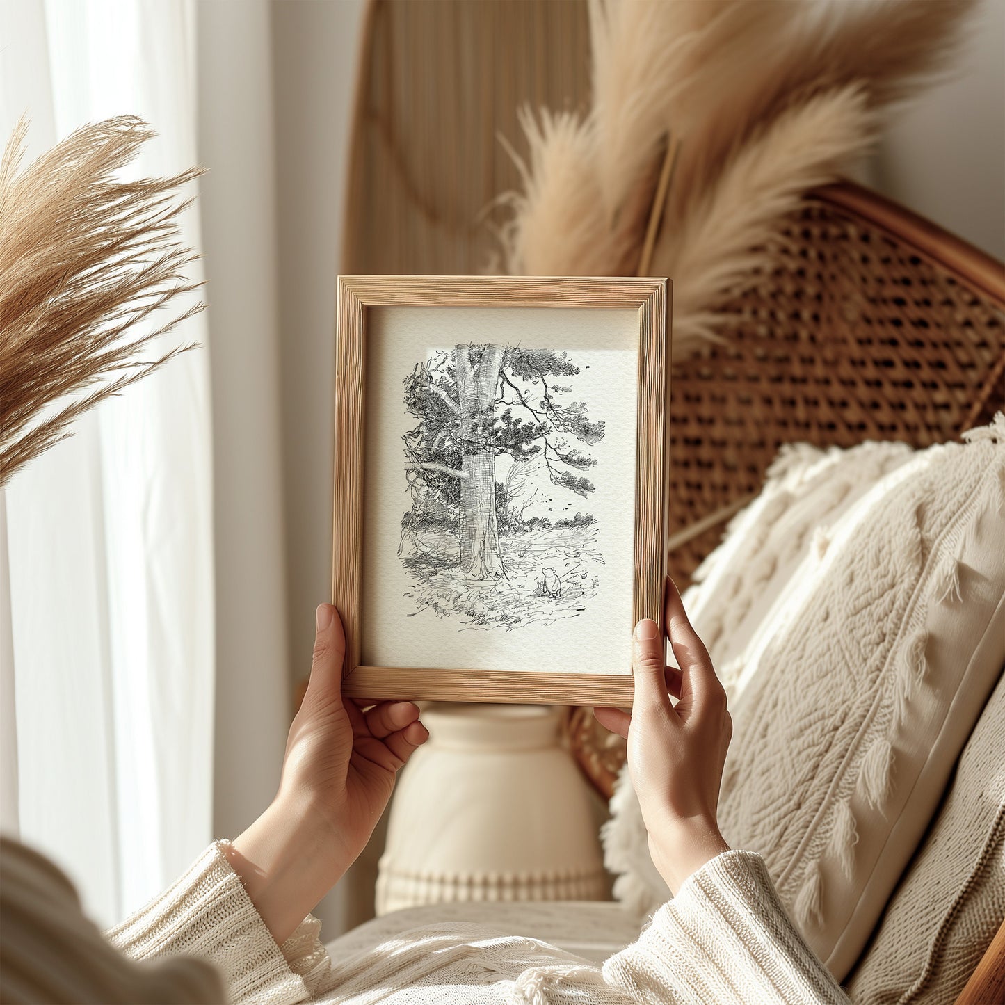 24 Winnie the Pooh Nursery Print: Piglet and Pooh, Vintage Style