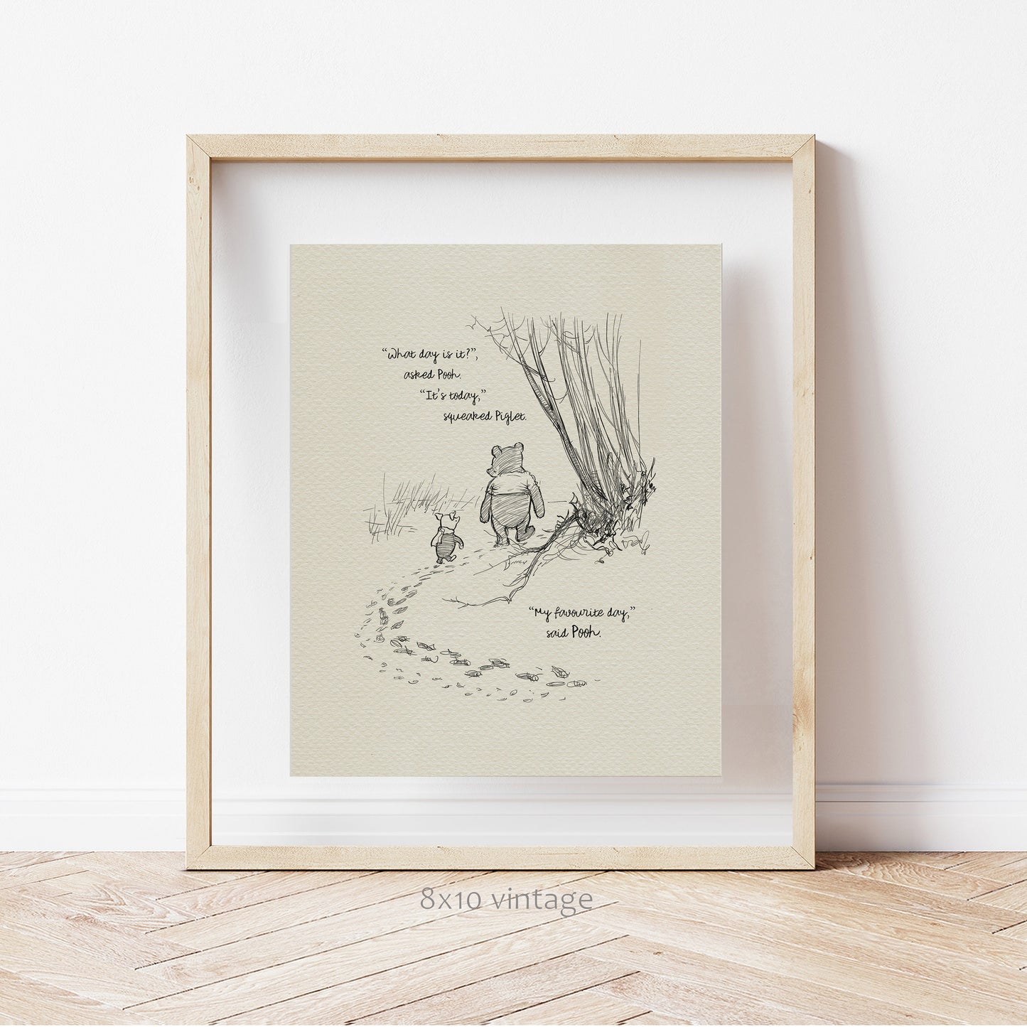 13 Winnie the Pooh Quote Print: Vintage Style Illustration
