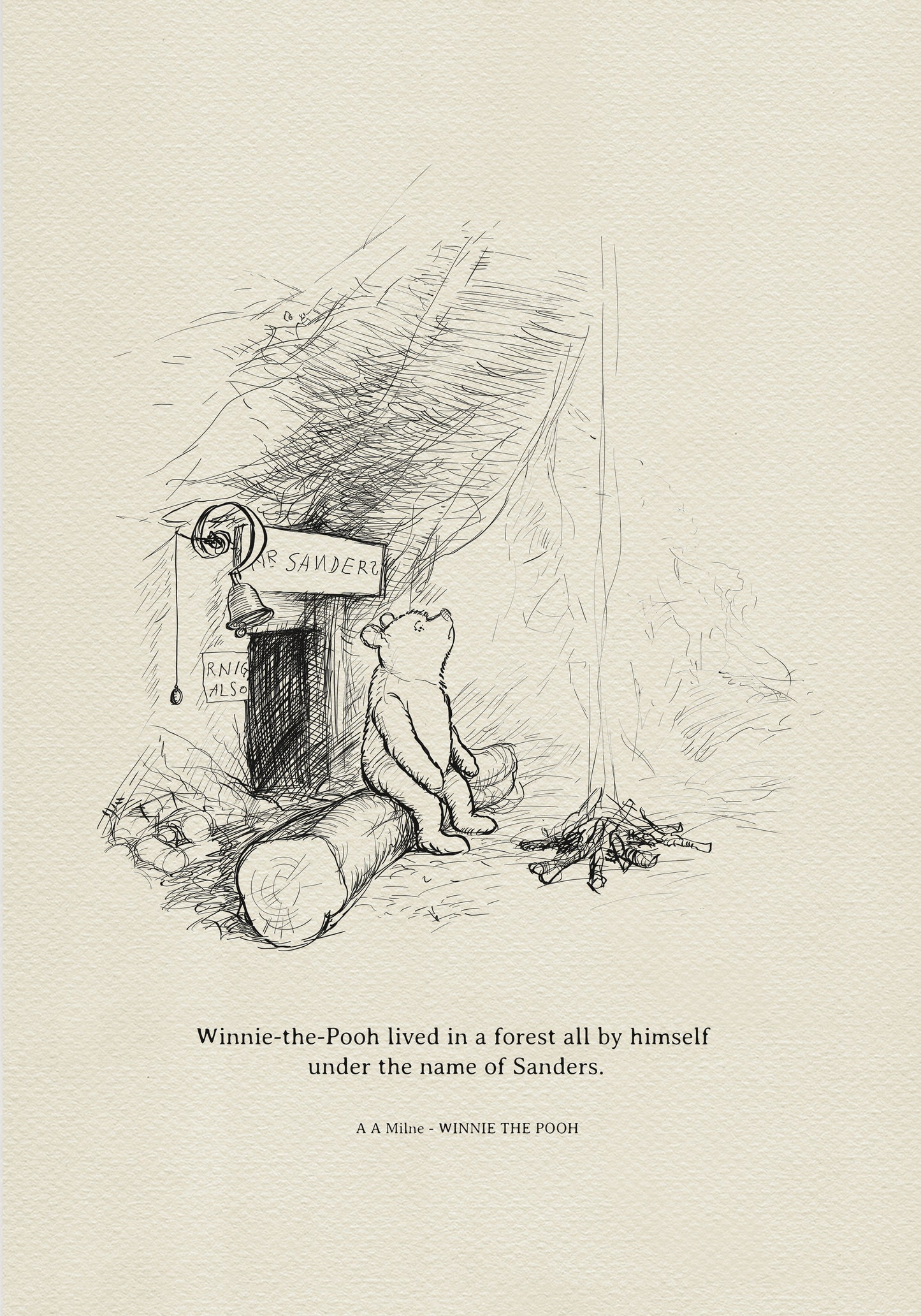10 Winnie the Pooh Quote Print: Mr Sanders - Vintage Style Illustration