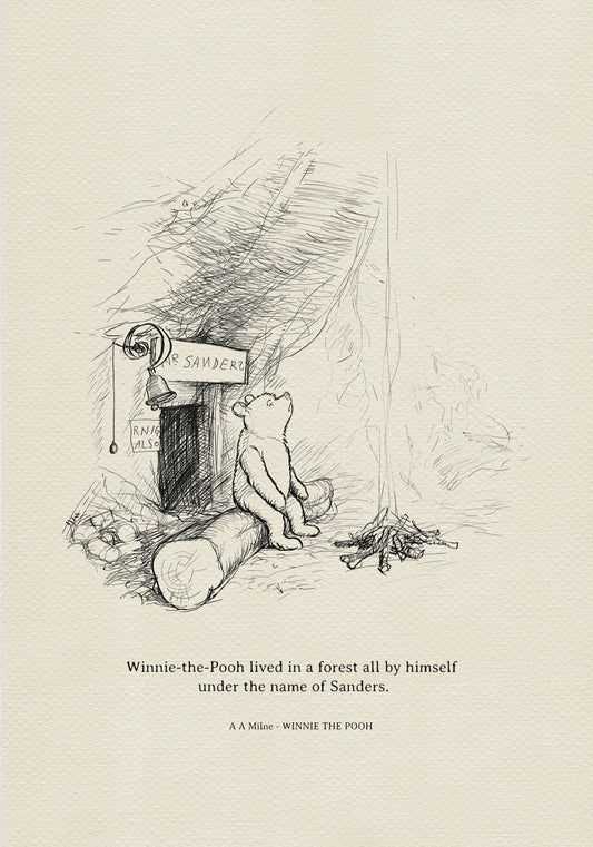 10 Winnie the Pooh Quote Print: Mr Sanders - Vintage Style Illustration