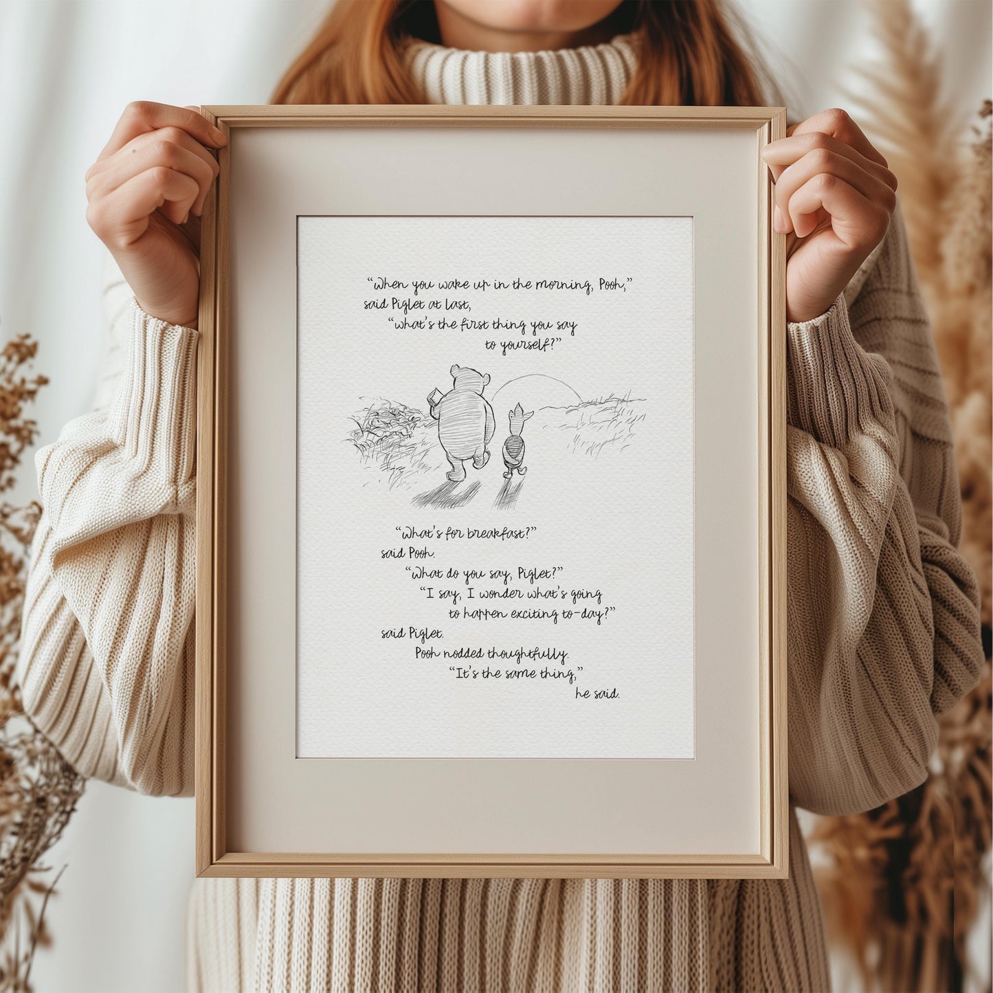 07 Winnie the Pooh Quote Print: Vintage Style Illustration