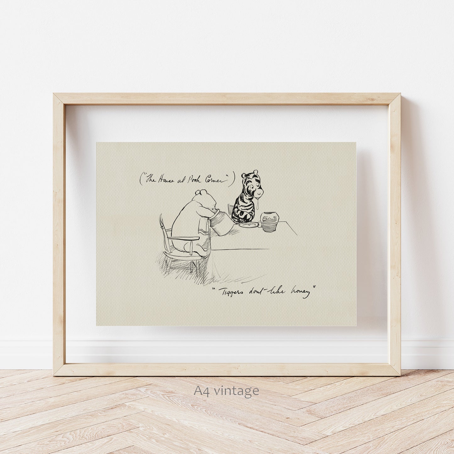 58 Tiggers don't like honey - Winnie the Pooh classic vintage style poster print