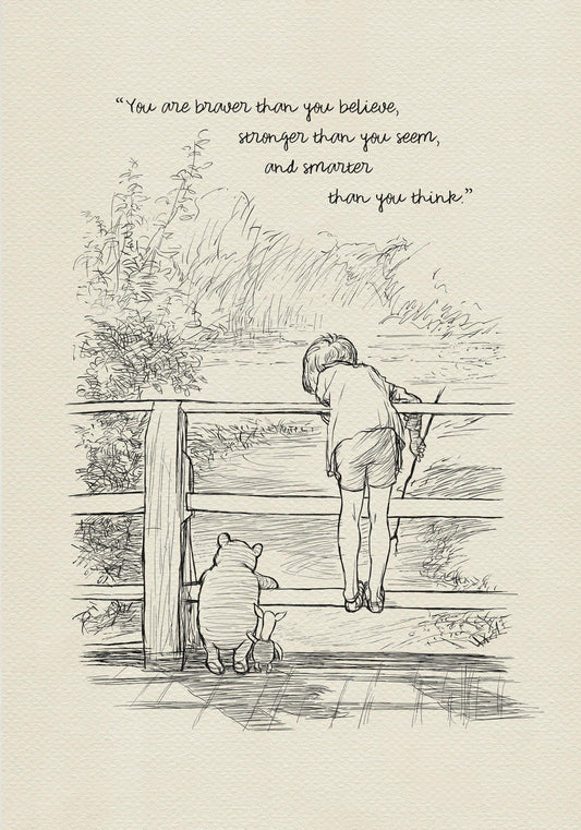 18 Winnie the Pooh Quote Print: Vintage Style Illustration