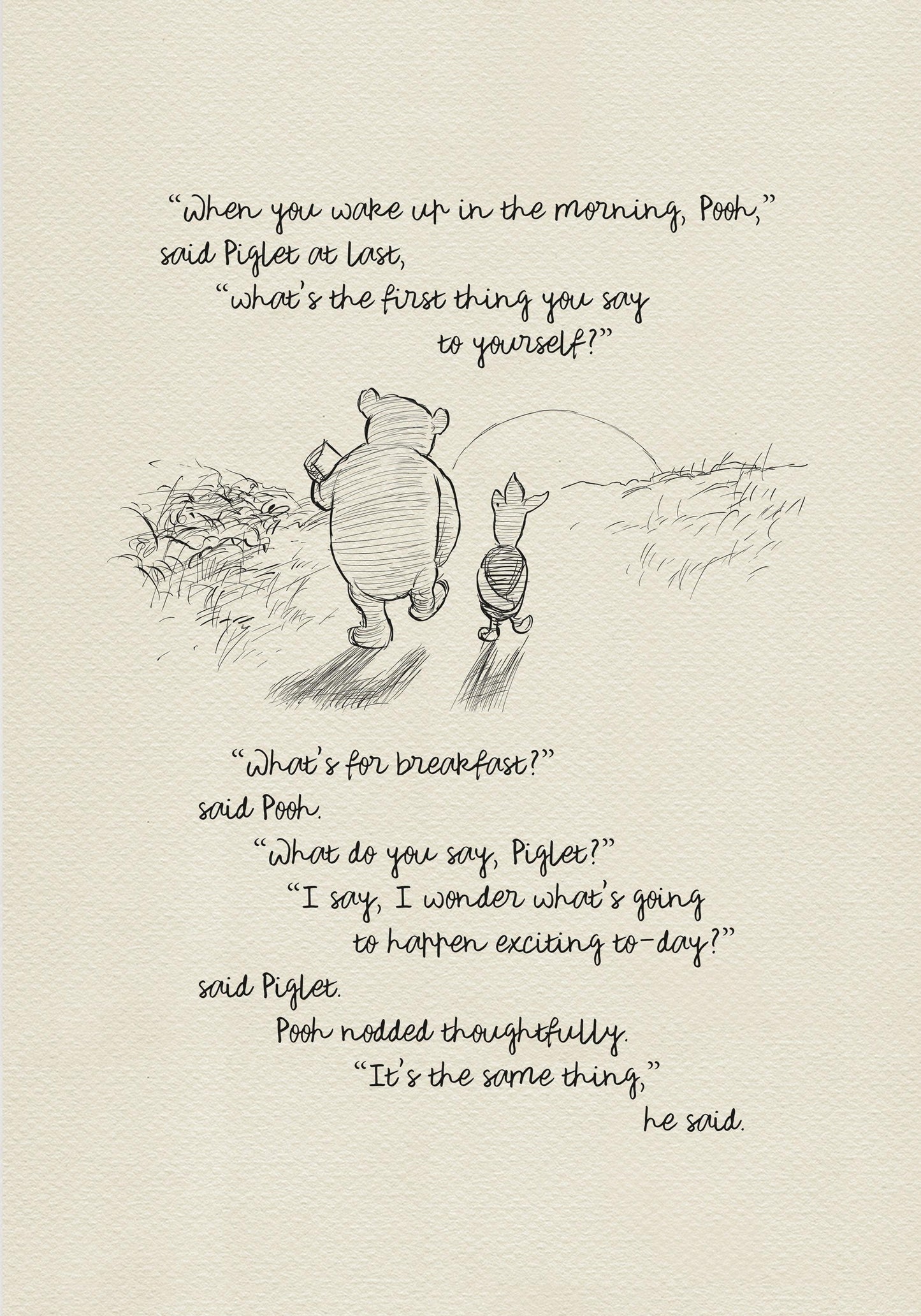 07 Winnie the Pooh Quote Print: Vintage Style Illustration