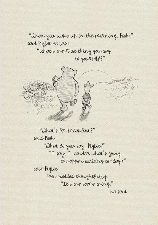 07 Winnie the Pooh Quote Print: Vintage Style Illustration