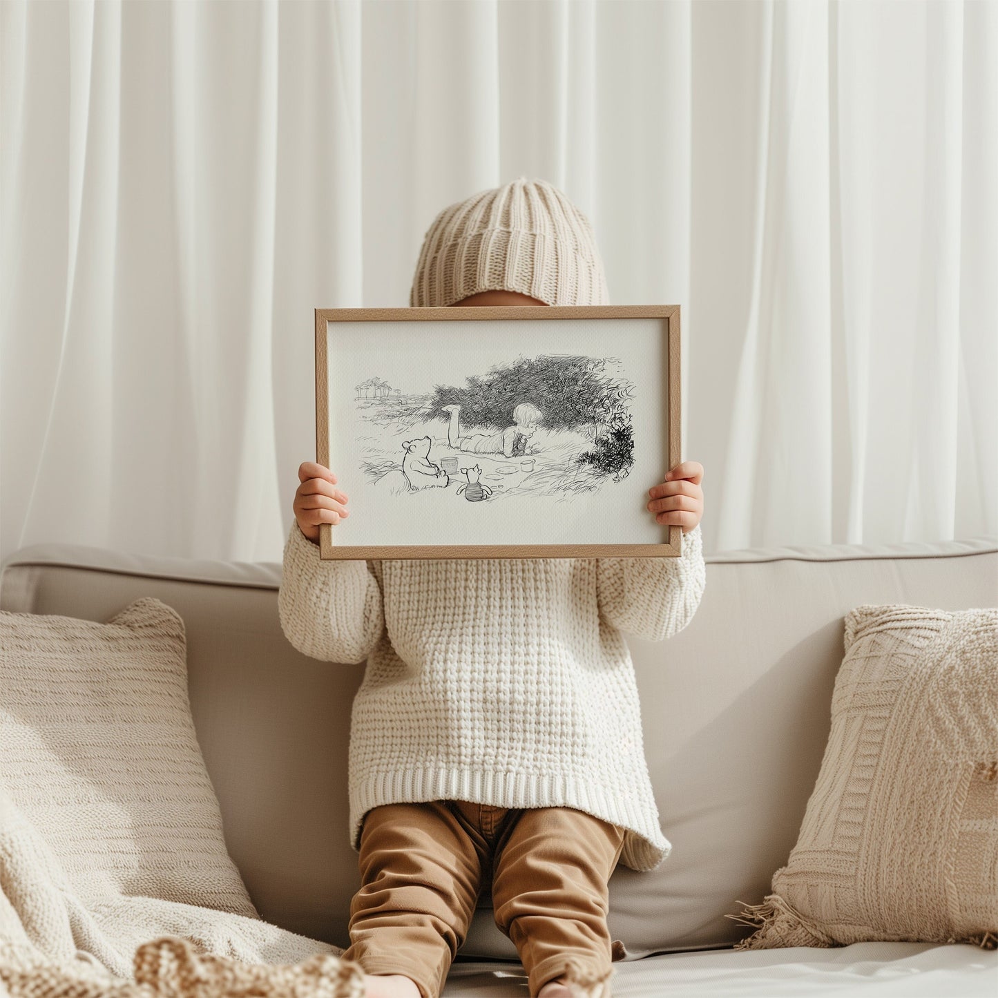 40 Winnie the Pooh Print: Heffalump, Piglet & Christopher Robin