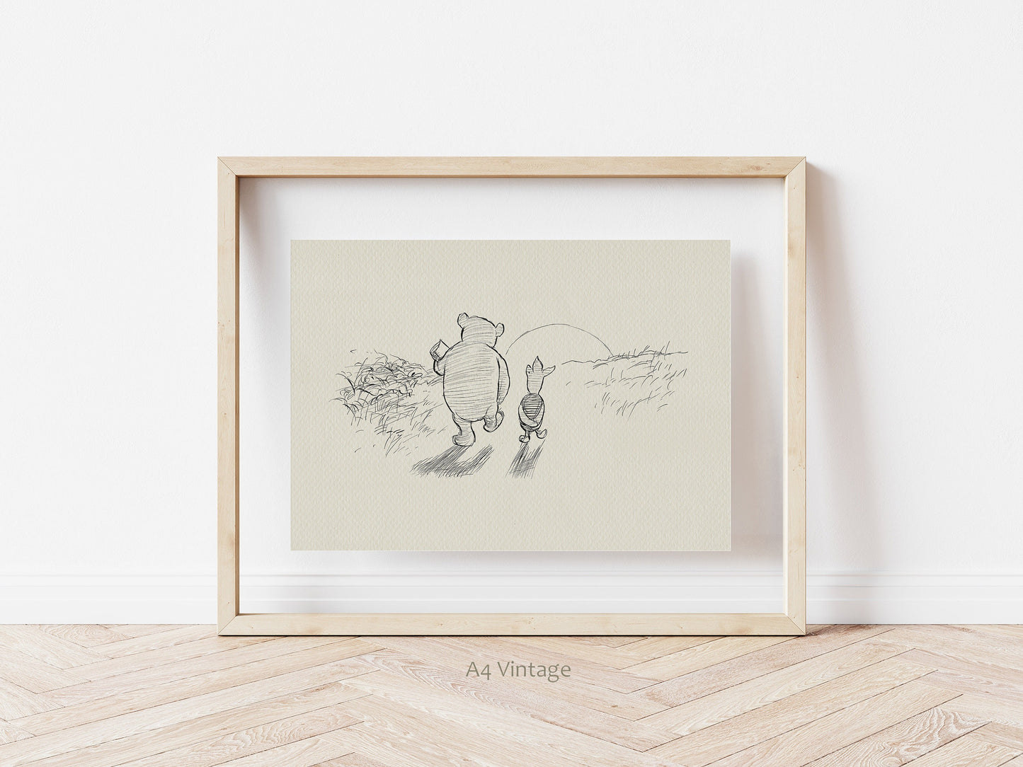 61 We Say Good-bye  - Winnie the Pooh illustration classic vintage style poster print