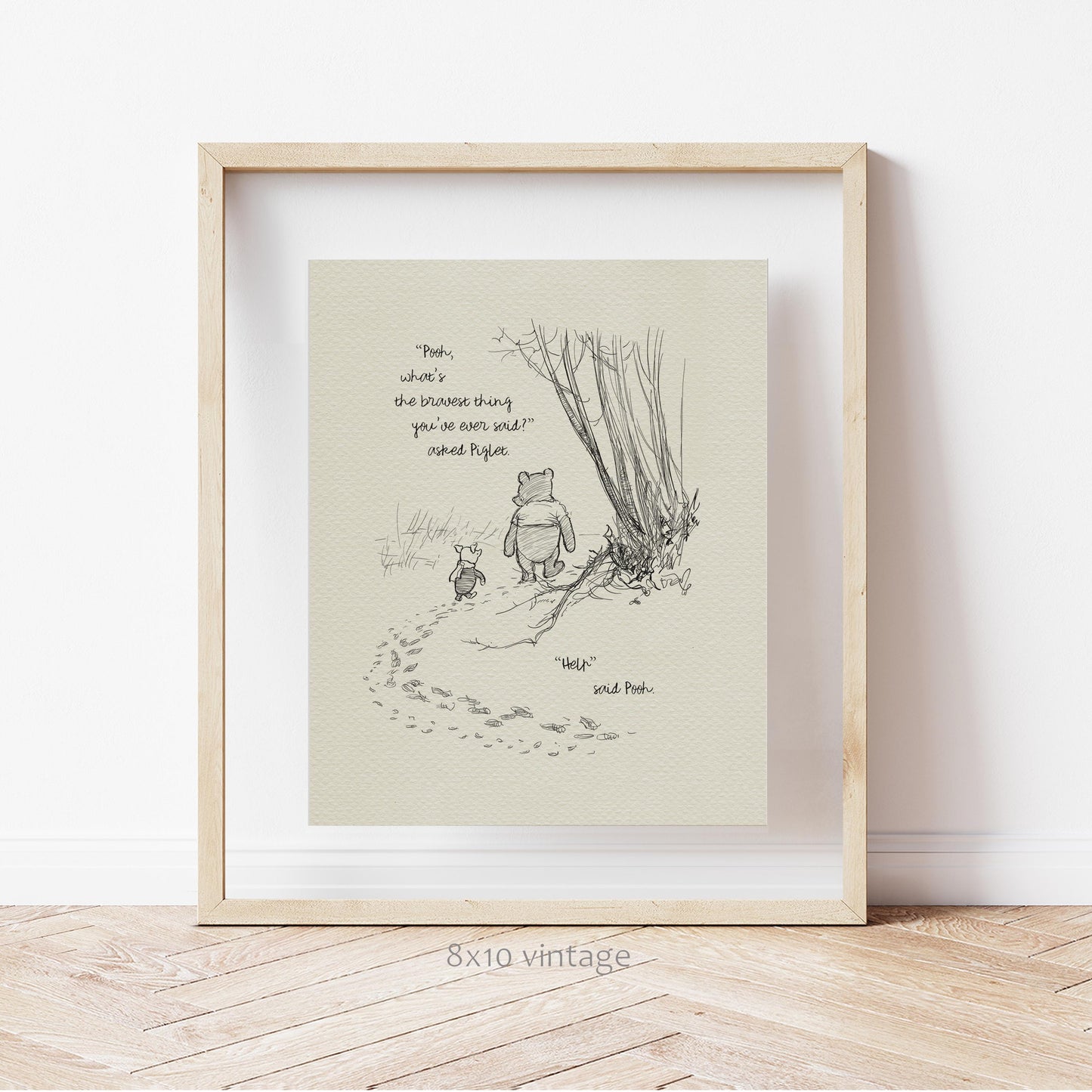 14 Winnie the Pooh Quote Print: Vintage Style Wall Art