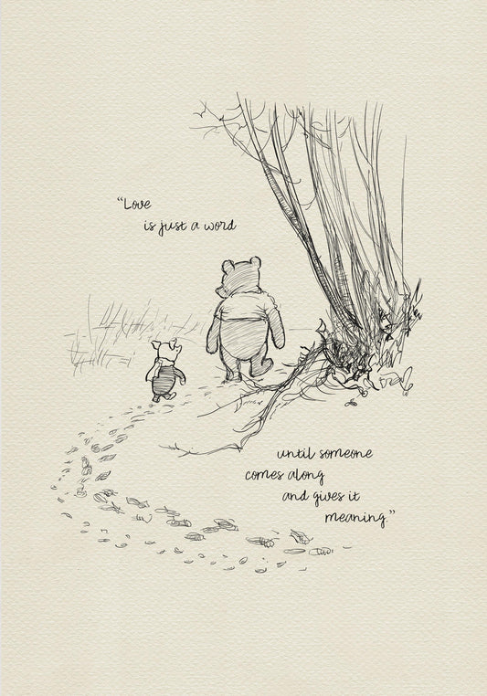 68 Winnie the Pooh Quote Print: Vintage Nursery Wall Art