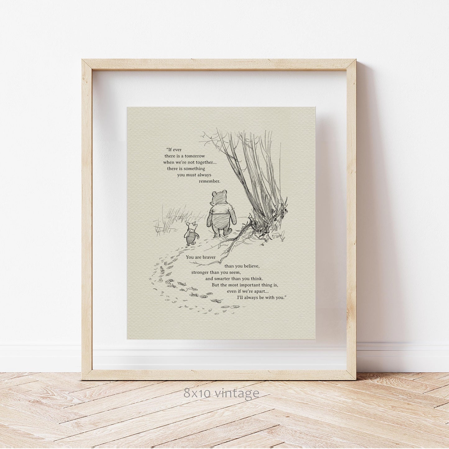 03a Winnie the Pooh Quote Print: Vintage Style Poster