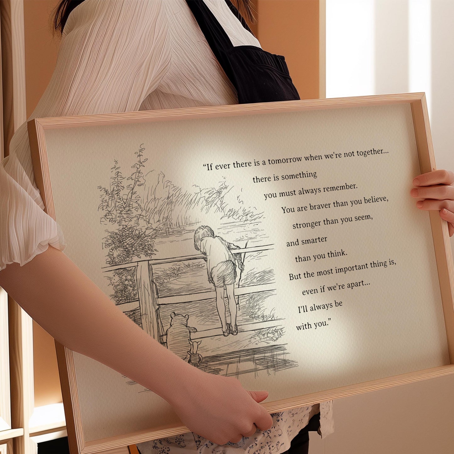 39 Winnie the Pooh Quote Print:  Vintage Style Horizontal Illustration
