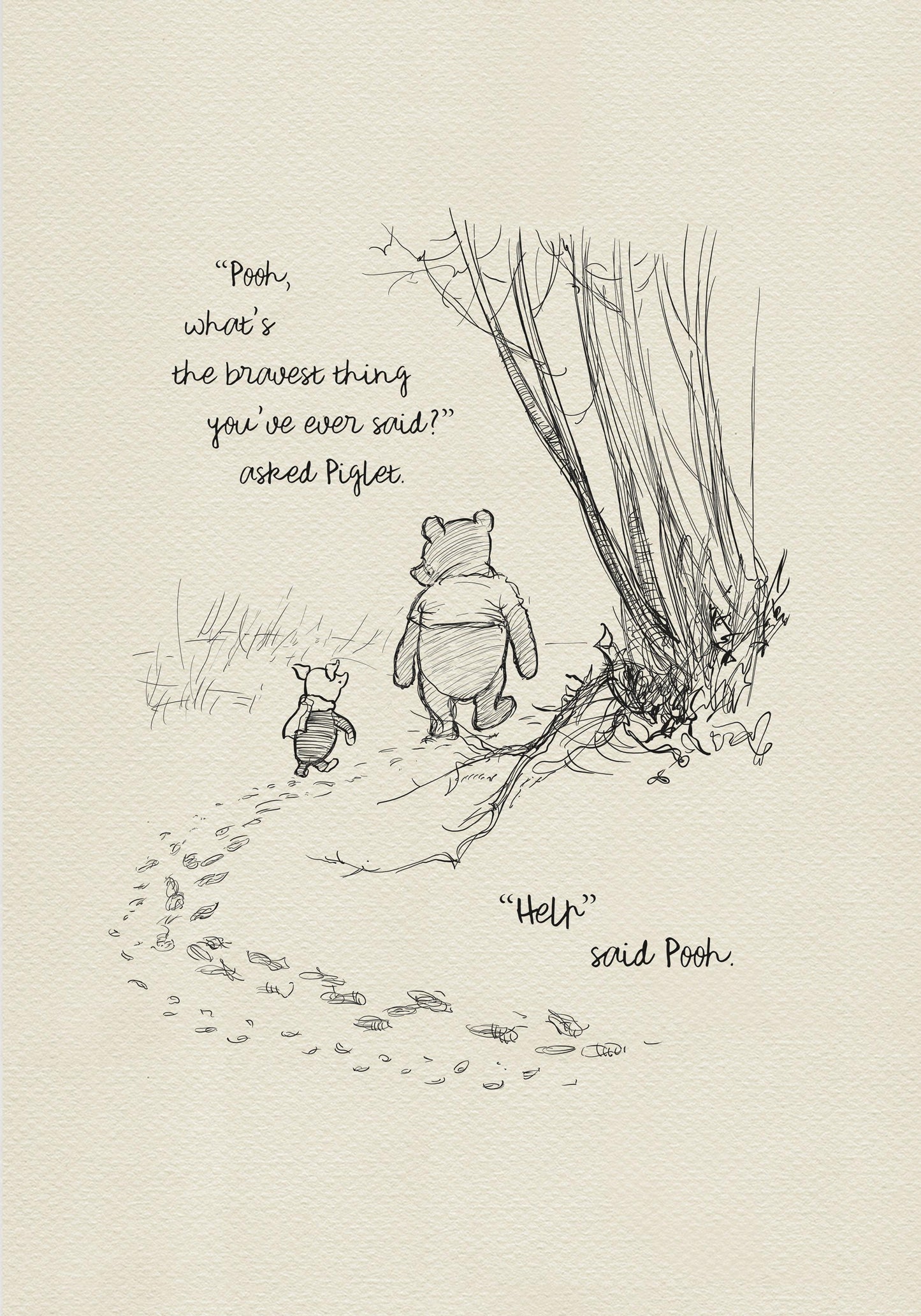 14 Winnie the Pooh Quote Print: Vintage Style Wall Art