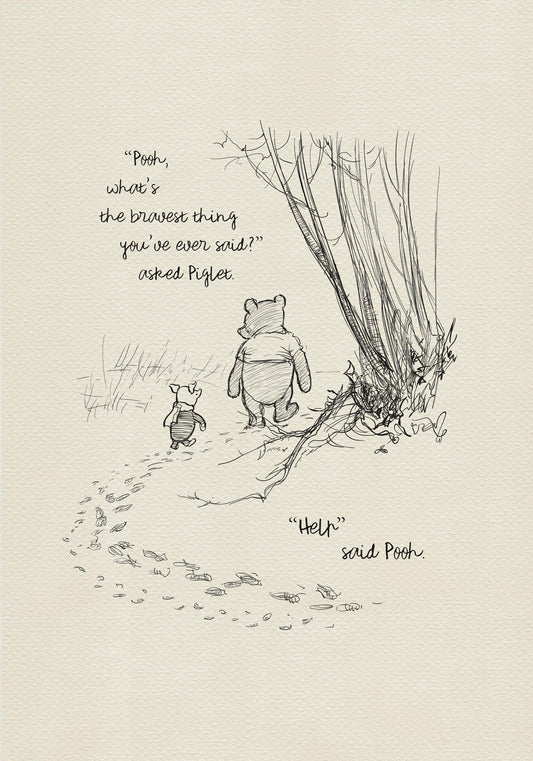 14 Winnie the Pooh Quote Print: Vintage Style Wall Art