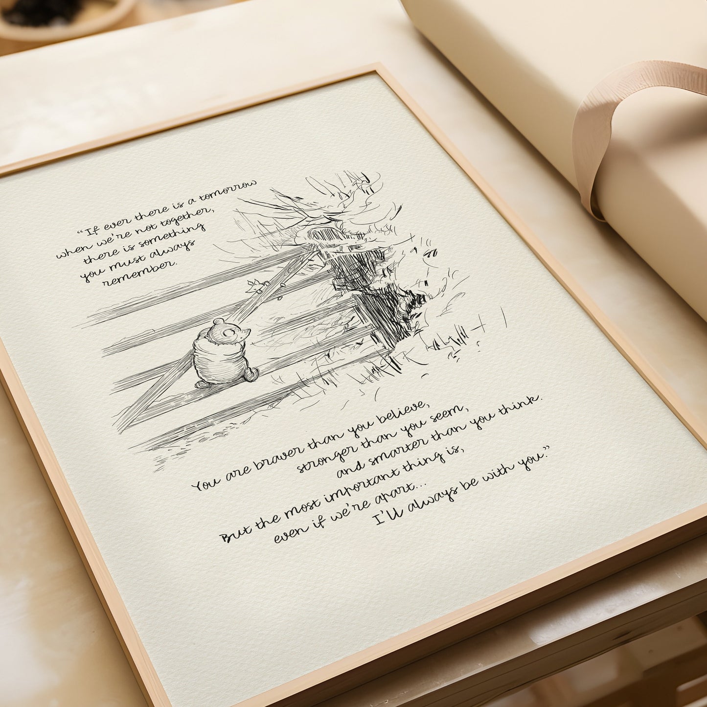 05 Winnie the Pooh Quote Print: Classic Vintage Style Illustration