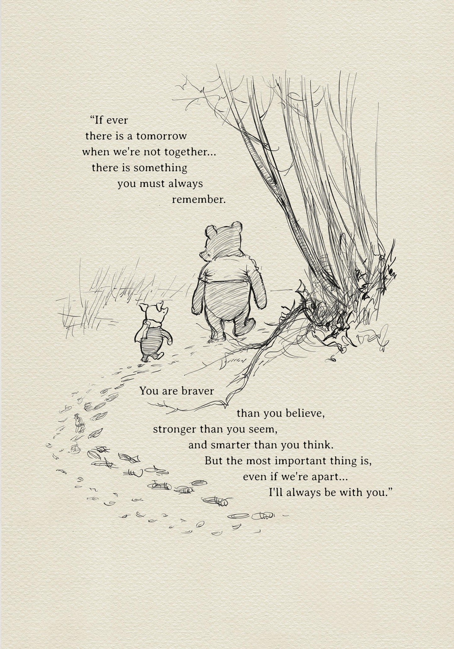 03a Winnie the Pooh Quote Print: Vintage Style Poster