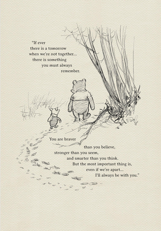 03a Winnie the Pooh Quote Print: Vintage Style Poster