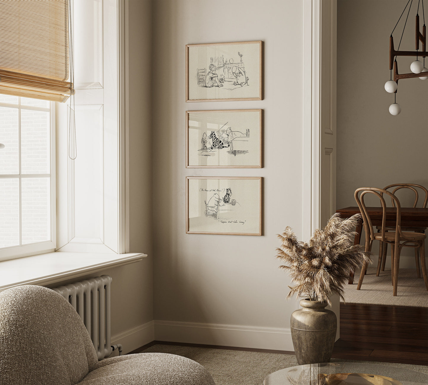 56 Tigger & Winnie the Pooh Classic Nursery Art Horizontal Print