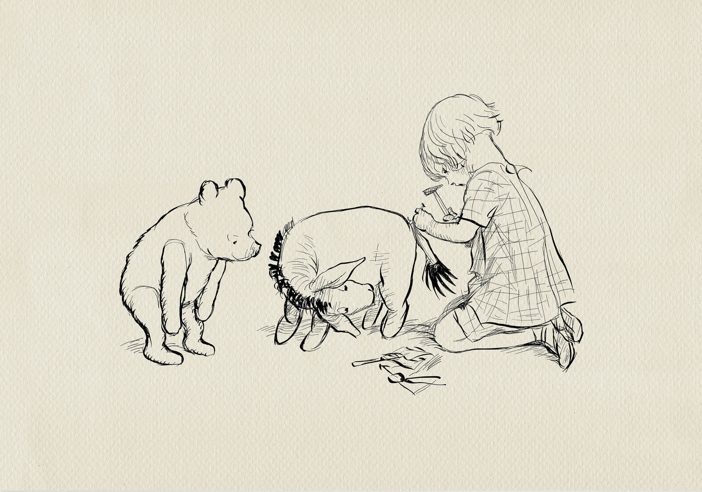 55 Eeyore's Tail Print: Winnie the Pooh Illustration