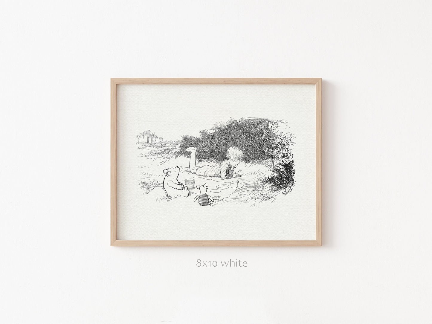 40 Winnie the Pooh Print: Heffalump, Piglet & Christopher Robin