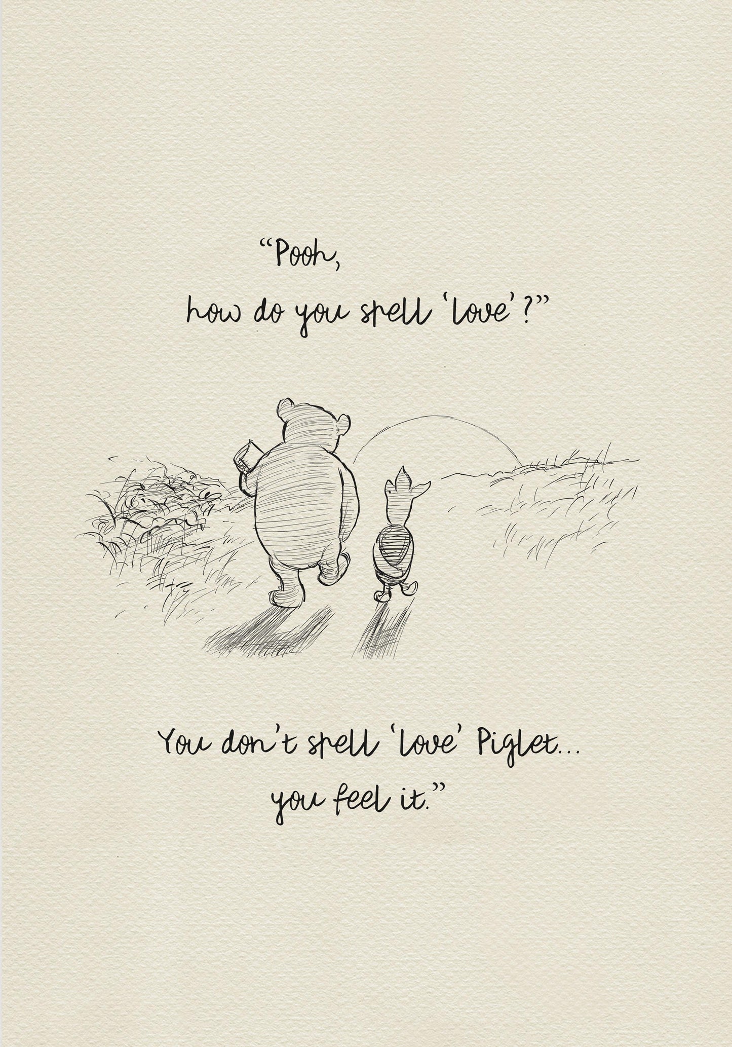 15 Winnie the Pooh 'How Do You Spell Love' Quote Poster