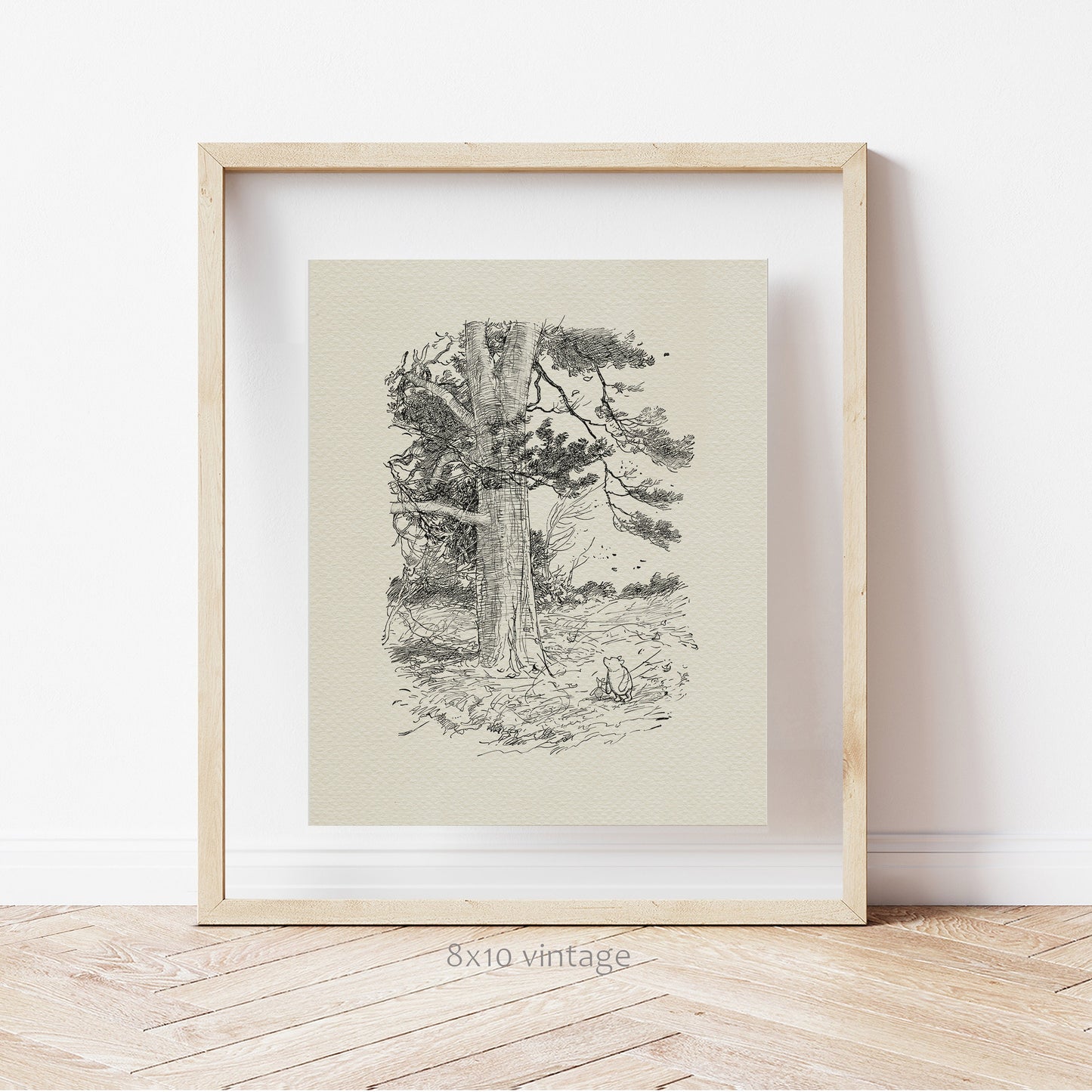 24 Winnie the Pooh Nursery Print: Piglet and Pooh, Vintage Style