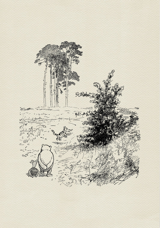 19 Winnie the Pooh Print: Pooh, Piglet & Tigger, Vintage Book Illustration