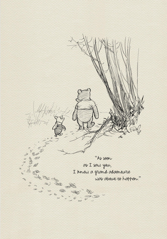 36 Winnie the Pooh Quote Print: Vintage Style Illustration