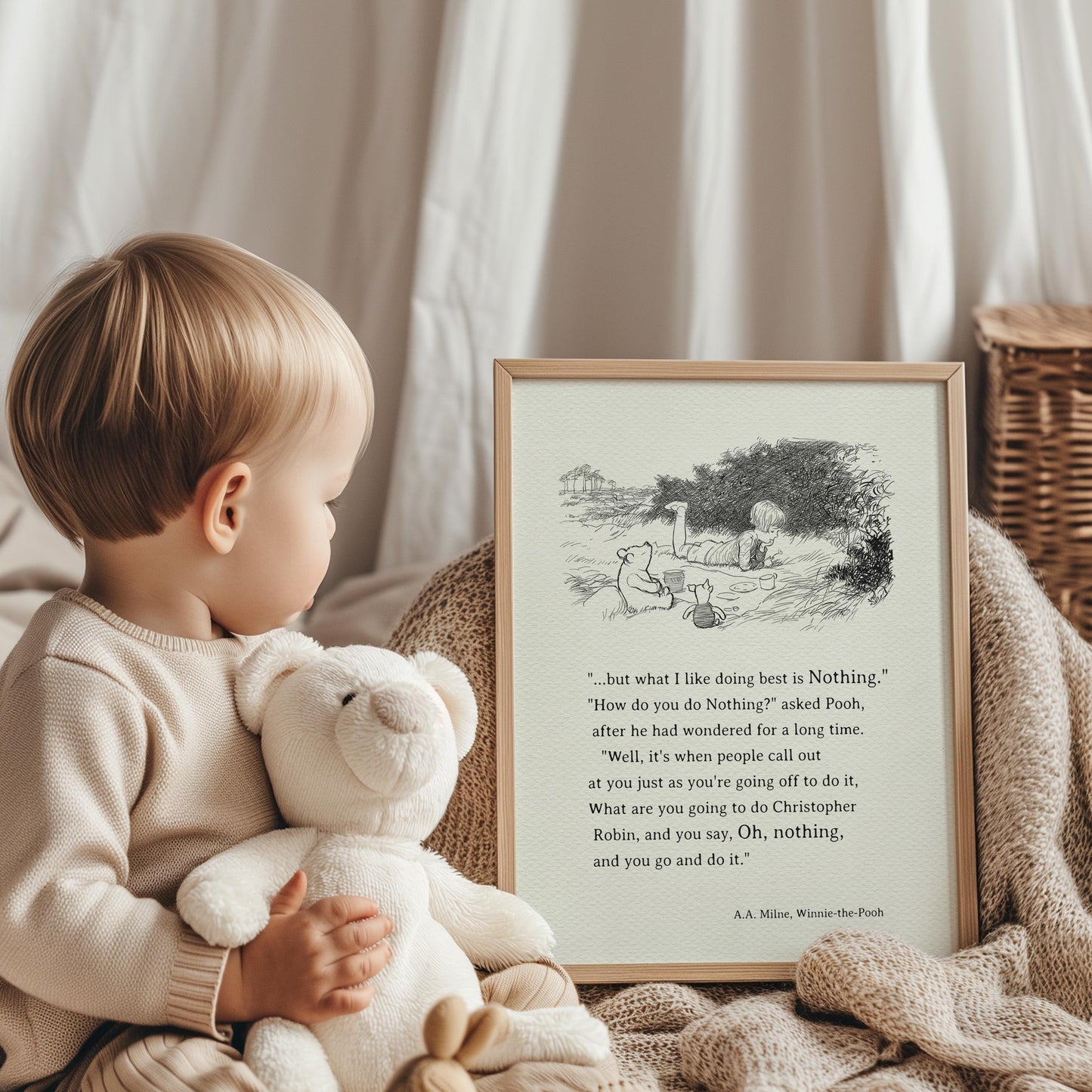 12 Winnie the Pooh Quote Poster: Vintage Style Classic Nursery Art Print