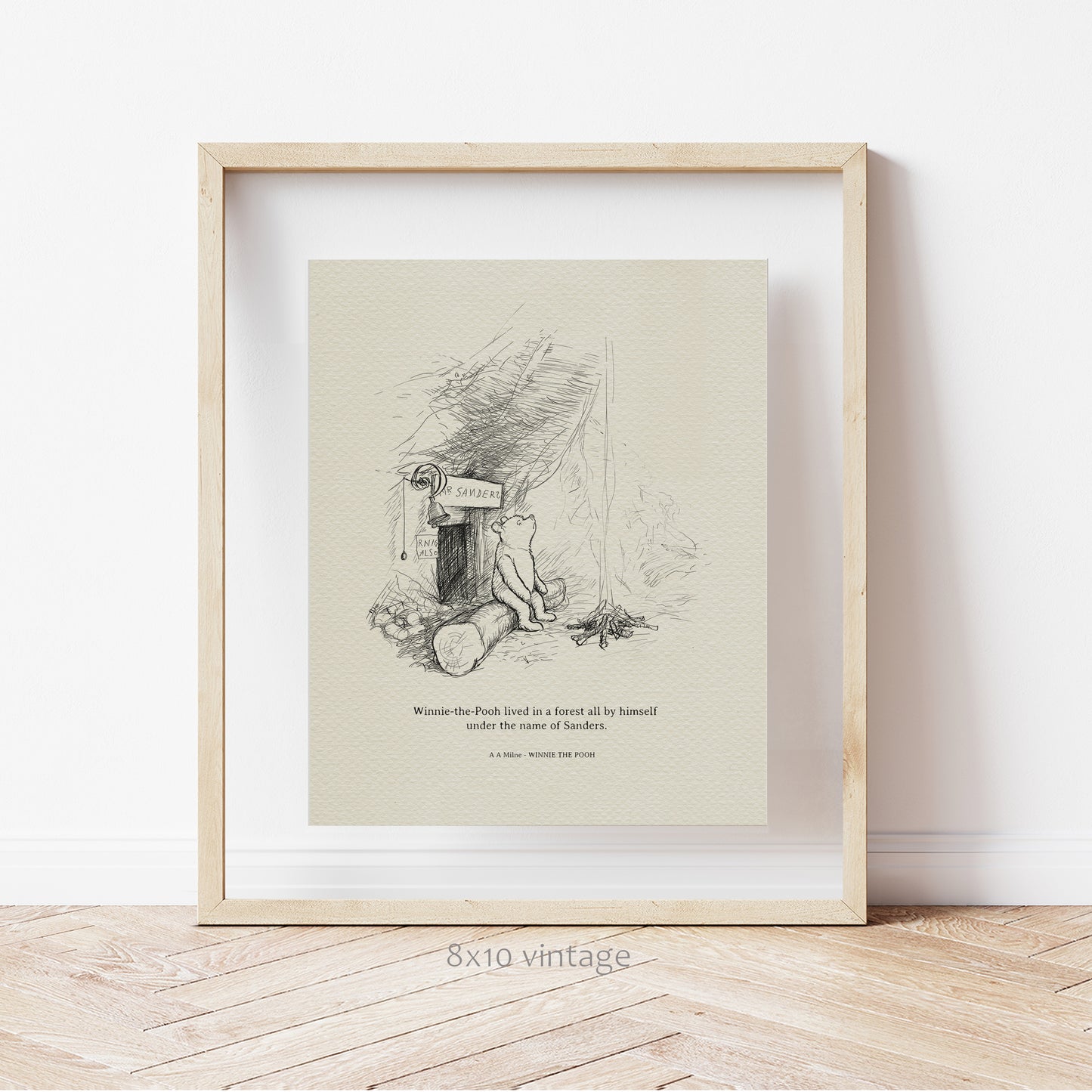 10 Winnie the Pooh Quote Print: Mr Sanders - Vintage Style Illustration